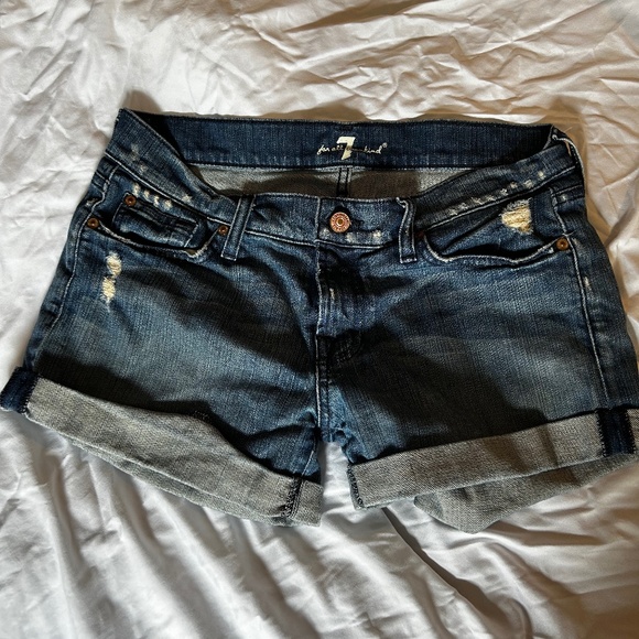 7 for all mankind denim jean shorts - Picture 1 of 5